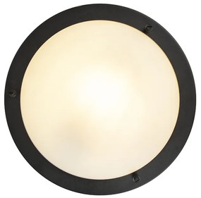 Plafonieră inteligentă neagră 31 cm cu WiFi inclus A60 IP44 - Yuma