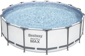 Piscina rotunda Bestway cu cadru metalic O 457 cm H 122 cm capacitate 16015 l, inclusiv filtru