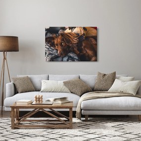 Tablou cu câini dormind (90x60 cm)