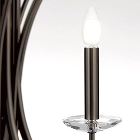 Candelabru stil clasic cu cristal K9 ARIANE 10L nickel inchis