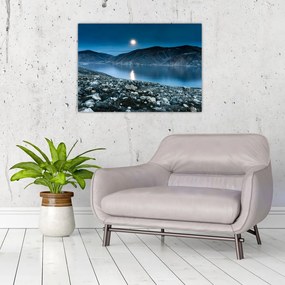 Tablou pe sticlă - Islanda noaptea (70x50 cm)