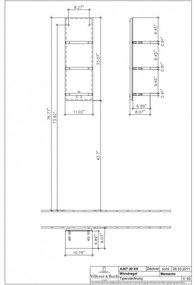 Etajera de baie suspendata, Memento Villeroy&amp;Boch, suprafata din sticla, 84x28x20.5cm, alb/gri, A26700MT