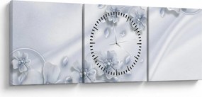 Tablou - Design flori (cu ceas) (90x30 cm)