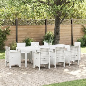 vidaXL Masă de Grădină Alb 250 x 100 x 73 cm poliratan