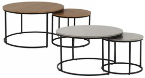 Set 2 măsuțe de cafea Ilak (stejar + negru). 1016582