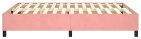 Cadru de pat box spring, roz, 140x190 cm, catifea Roz, 35 cm, 140 x 190 cm