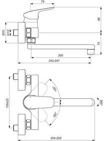 Baterie chiuveta bucatarie Ideal Standard Ceraflex cu montaj perete crom lucios