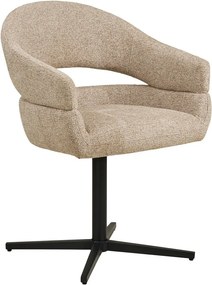 Scaun de living bej cu cotiere tapițat Dover – House Nordic