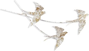 Decoratiune perete 930DYU1226, alb/auriu, metal, 70x42 cm