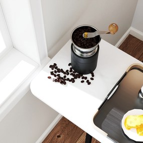 HOMCOM Set de masă de bar cu taburete, abatere pliabilă, casete pentru vin, suport pahare, rafturi și suporturi pentru picioare, alb | Aosom Romania