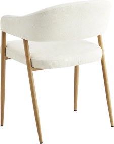 Fotoliu de sufragerie de design, crem/fag, NIZAR TYP 1