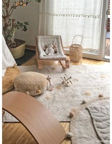 Covor pentru copii galben ocru/crem lavabil/țesut manual din bumbac 120x160 cm Hippy Dots Honey – Lorena Canals