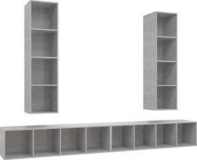 vidaXL Dulapuri TV suspendate, 4 buc, gri beton, lemn prelucrat