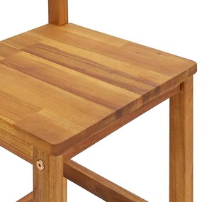 Set mobilier de bar de gradina, 5 piese, lemn masiv de acacia Scaune de bar cu spatar, 5