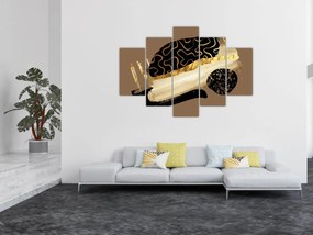 Tablou - Abstracție maro auriu N⁰3 (150x105 cm)