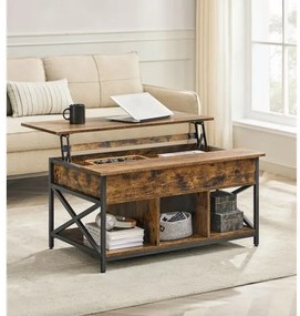 Masă de cafea NYRO cu blat rabatabil, maro/negru