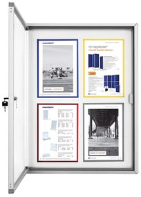 Vitrina de informații în aer liber Magnetoplan 4 x A4 - magnetic, aluminiu