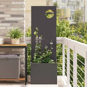 vidaXL Ghiveci de Grădină cu Panou Decorativ Negru 50 x 140 cm