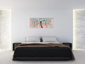 Tablou - Flori albastre în pastel (120x50 cm)