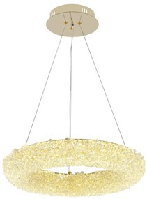 Lustră LED Suspendată cu Telecomandă – Ø60 cm, 3 Tipuri de Lumină, Intensitate Reglabilă, Design Auriu