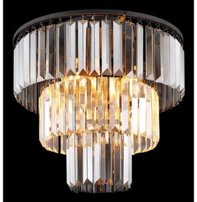 Lustra aplicata design modern NAXIS 3L negru/fumuriu