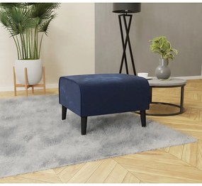 Taburet albastru închis cu tapițerie din catifea Carole – Ropez