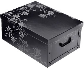 Cutie de depozitare cu capac Ornament 51 x 37 x 24cm , negru