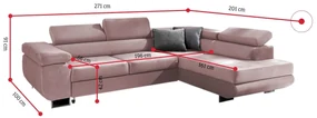 Supermobel Coltar extensibil TYP 150, 271x201x72, kronos 07,dreapta