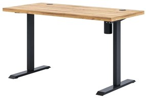 Masă PC cu înălțime regelabilă electric Sonic (stejar craft + Negru). 1054960