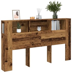 vidaXL Tăblie pat cu dulap lemn vechi 180x18,5x102,5 cm lemn prelucrat