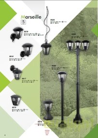 Aplica de perete de exterior, IP44 negru Marseille 8618 RX