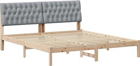 vidaXL Cadru de pat cu tăblie tapițată cu headboard Maro 180 x 200 cm