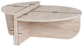 SET 2x măsuță de cafea ORION bej