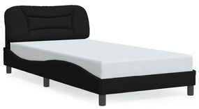 3213685 vidaXL Cadru de pat cu lumini LED, negru, 100x200 cm, textil