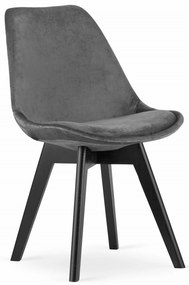 Scaun BALI MARK VELVET gri deschis cu picioare negre