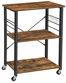 Căruț de servire pe roți, 60x40x84 cm