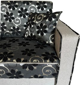 Fotoliu SAMY NEXT extensibil, cu lada de depozitare, stofa gri cu negru , 103x100x92 Stofa, Negru + Gri