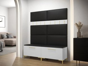 Set mobilier hol Frisala II (Alb) (piele ecologică Soft 011 (Negru)). 1060428