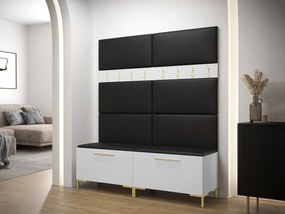 Set mobilier hol II (Alb) (piele ecologică Soft 011 (Negru)). 1060428