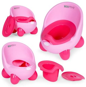 Ghiveci cu inserție detașabilă, picioare anti-alunecare roz