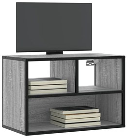 vidaXL Dulap TV, gri sonoma, 60x31x39,5 cm, lemn prelucrat și metal