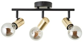 Brilliant - Plafonieră cu 3 spoturi KERRY 3xE27/40W/230V negru/alamă