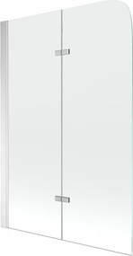 Mexen Felix paravan de cadă cu 2 panouri 100 x 140 cm, transparent, crom - 890-100-002-01-00