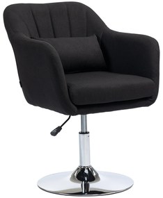 HOMCOM Fotoliu rotativ, fotoliu de birou reglabil pe înălțime, material textil de in, metal, 60 x 60 x 79-91 cm, Negru | Aosom Romania