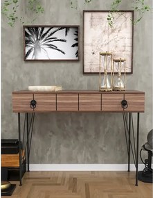 Consola hol Aida cu sertar culoare nuc si negru