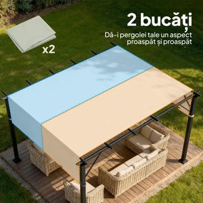 Outsunny 2 Bucăți Husă de Schimb pentru Pergolă, Protecție UV, Ușor de Montat, pentru Pergolă 3x3 m, Gri | Aosom Romania