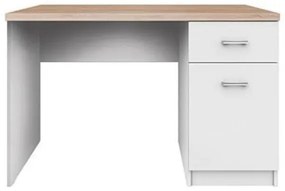 Birou calculator cu usa si sertar Topty SB, Corp alb, blat sonoma,120x77x55 cm.