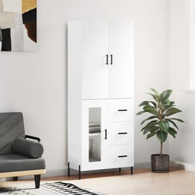 vidaXL Dulap înalt, alb, 69,5x34x180 cm, lemn compozit
