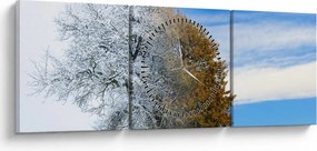 Tablou - Schimbarea anotimpurilor (cu ceas) (90x30 cm)