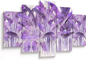 Tablou - Frunze violet în tencuială (150x105 cm)